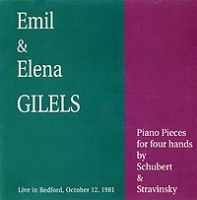 Emil & Elena Gilels Schubert & Stravinsky Piano Pieces For Four Hands артикул 850b.